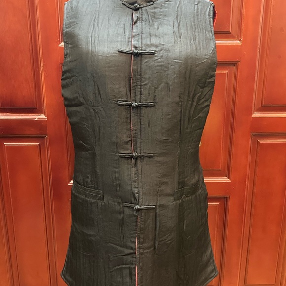 DUC LOI SILK-Double Sided Taffeta Red Vest - Picture 5 of 6